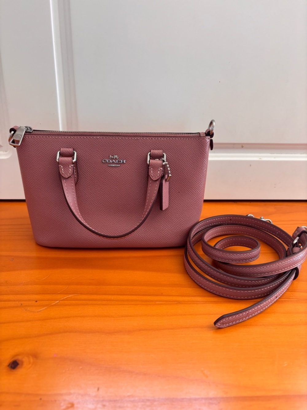 Coach Mauve Pink Small Leather Crossbody Bag